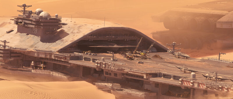 Aircraft Carrier in Desert — Orange