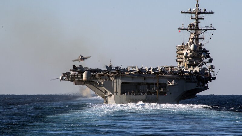 Aircraft Carrier Launching Jet