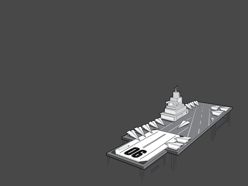 Aircraft Carrier Model — Gray, Neutral, Illustration, Paper Airplanes