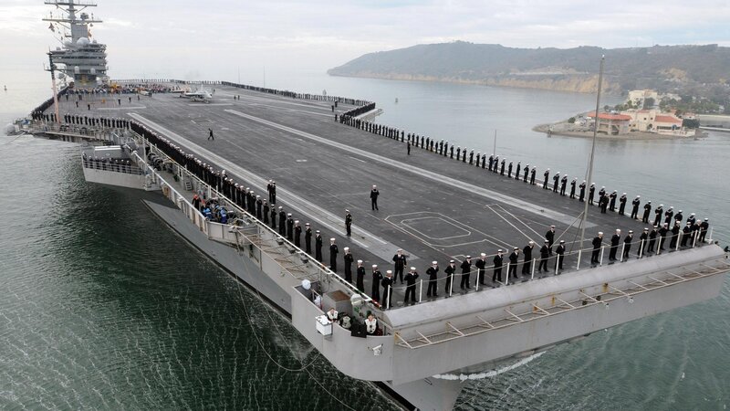 Aircraft Carrier on Deck — Gray