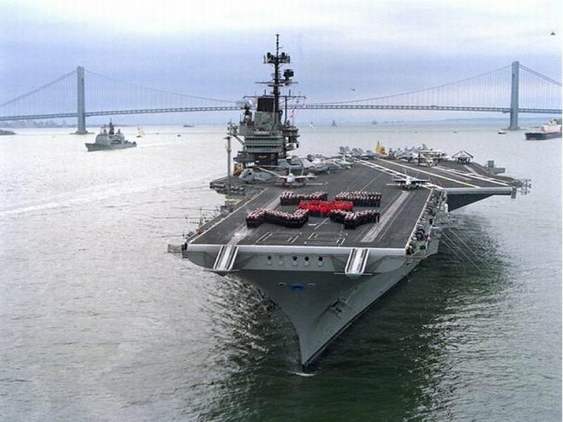 Aircraft Carrier on Water — Gray, Calm