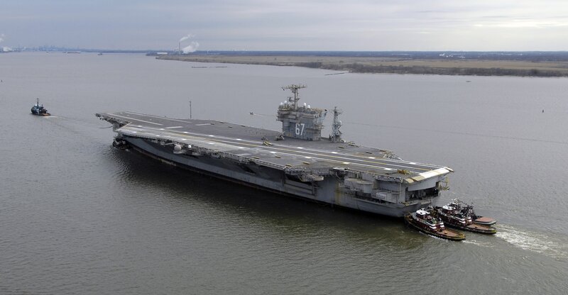 Aircraft Carrier on Water — Gray