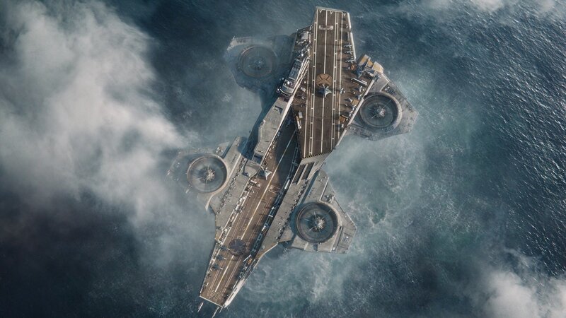 Aircraft Carrier Ship — Gray, Dramatic