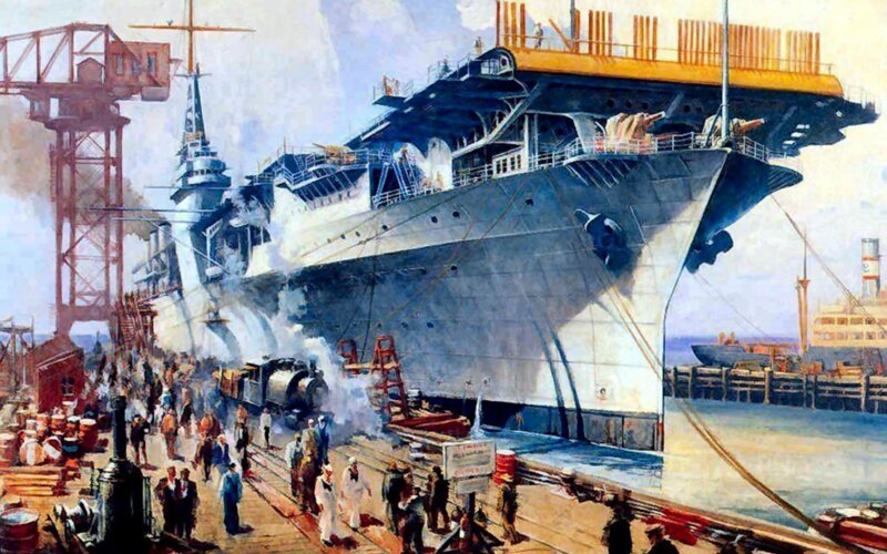 Aircraft Carrier under Construction — Blue