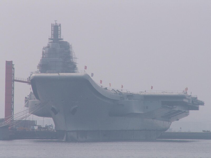 Aircraft carrier under construction