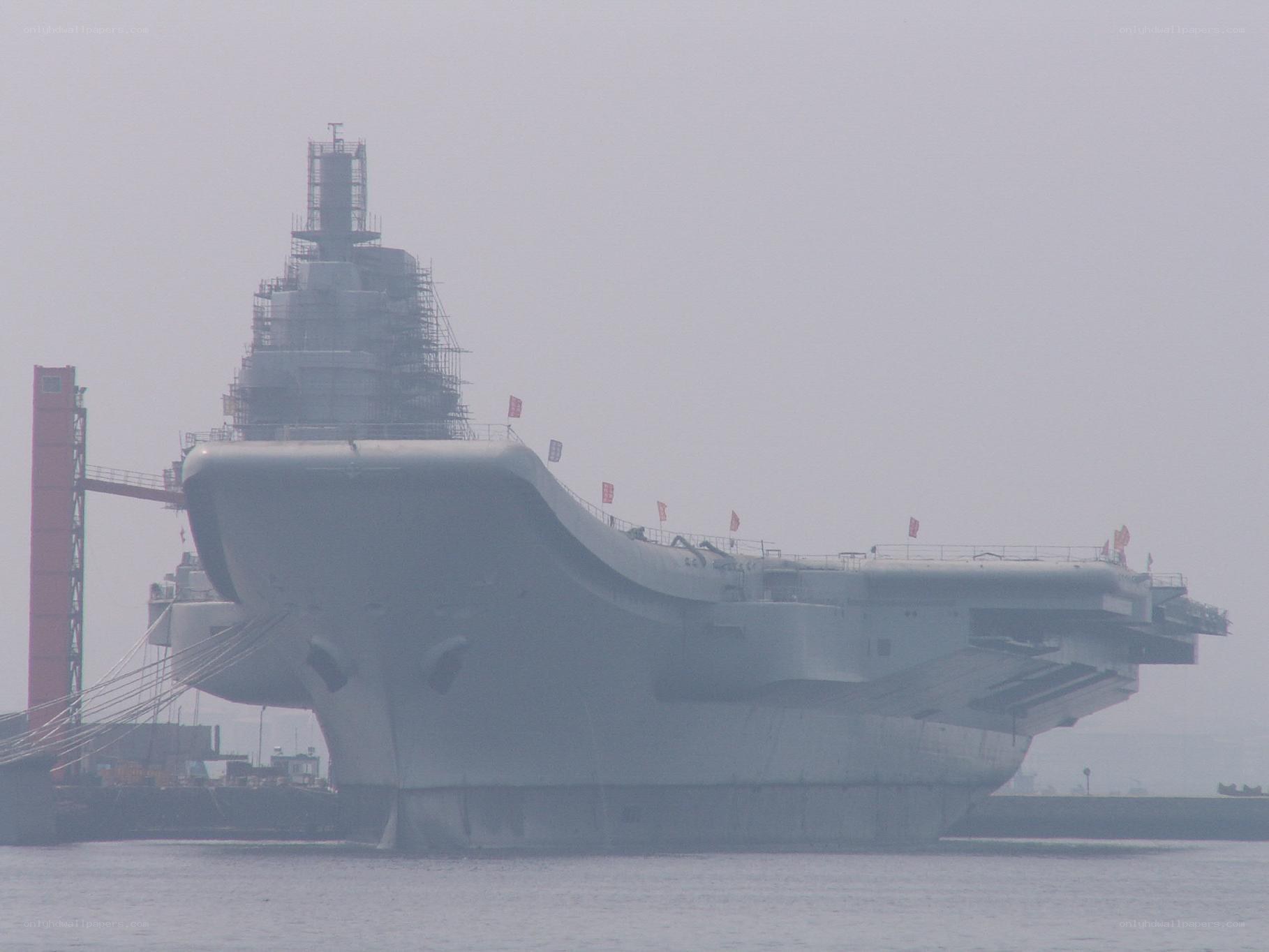 Aircraft carrier under construction