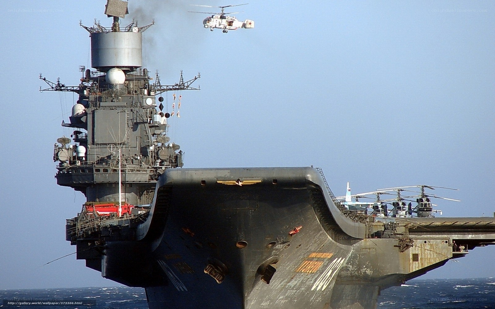 aircraft carrier with helicopters