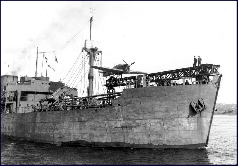 Aircraft carrier with plane on deck