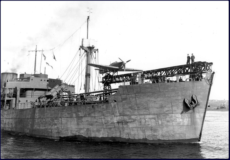 Aircraft carrier with plane on deck