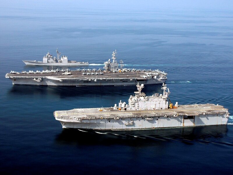 Aircraft Carriers at Sea — Blue, Calm