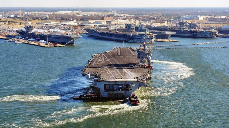 Aircraft Carriers in Harbor