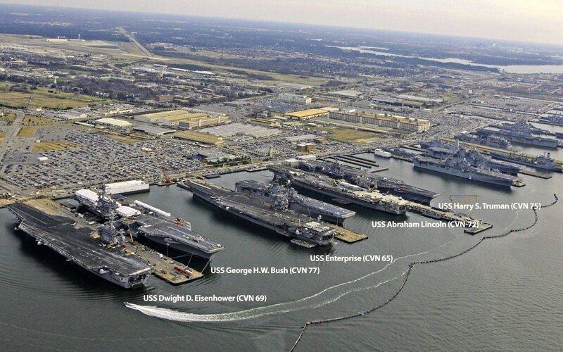 Aircraft Carriers in Port — Gray