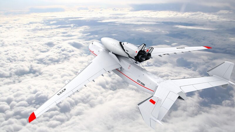 Aircraft Carrying Spacecraft — White, Serene, Afternoon
