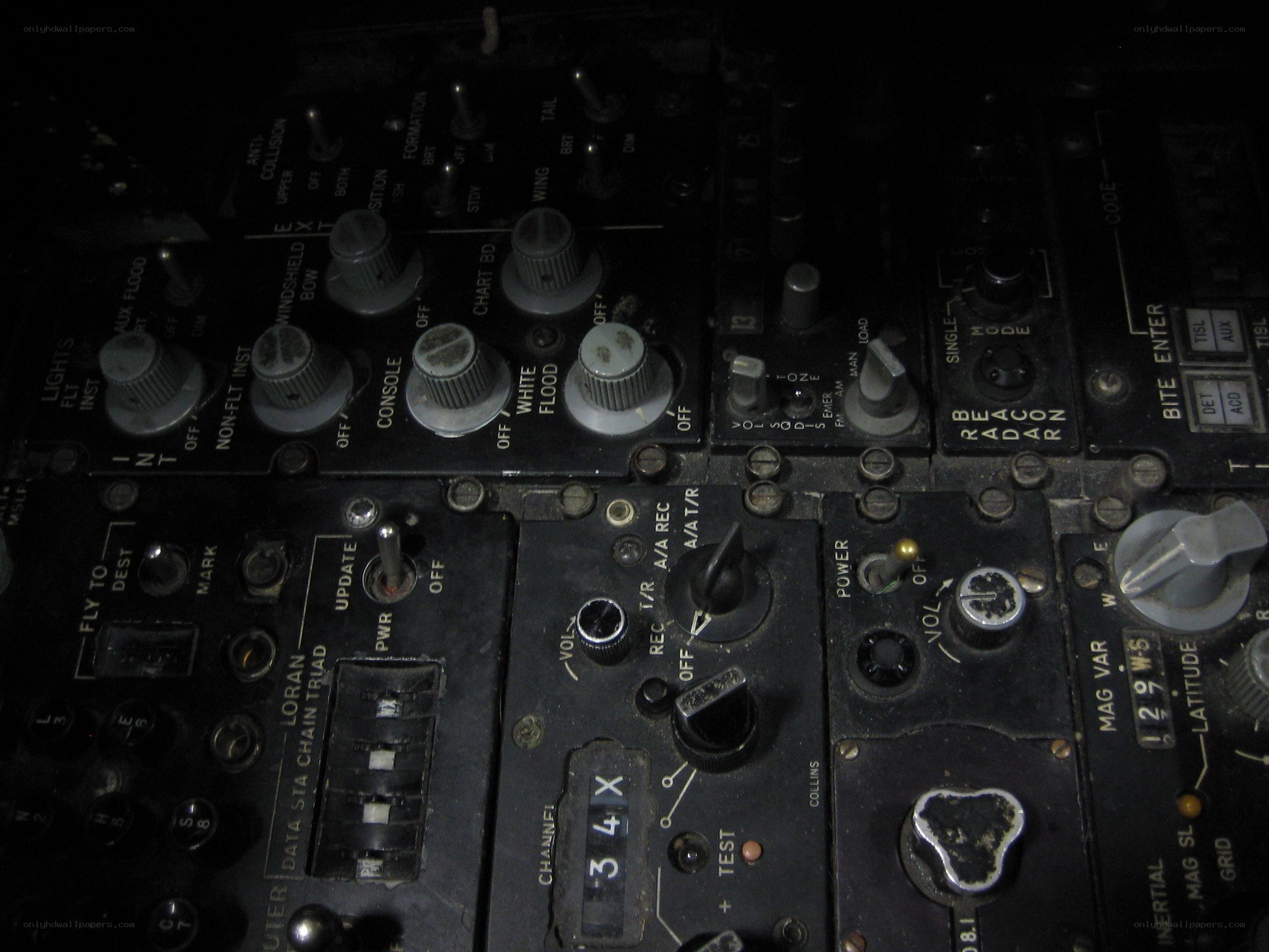 aircraft cockpit control panel