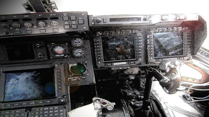 Aircraft Cockpit Interior — Black, Dramatic