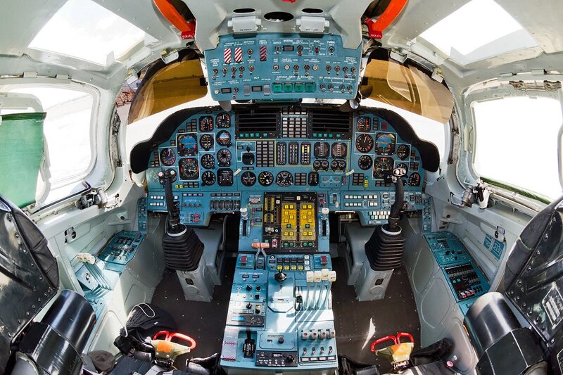 Aircraft Cockpit Interior — Blue