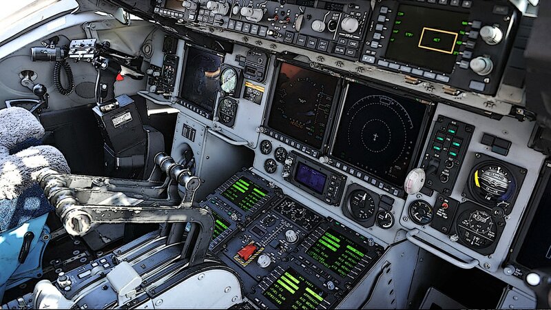 Aircraft Cockpit Interior — Gray