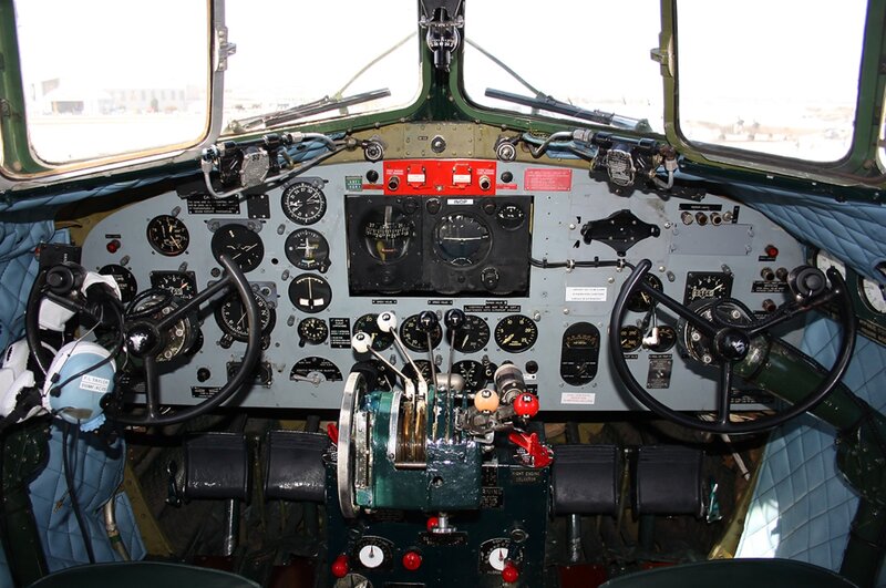 Aircraft Cockpit Interior — Green, Functional