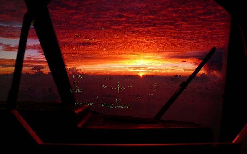 Aircraft Cockpit View — Red