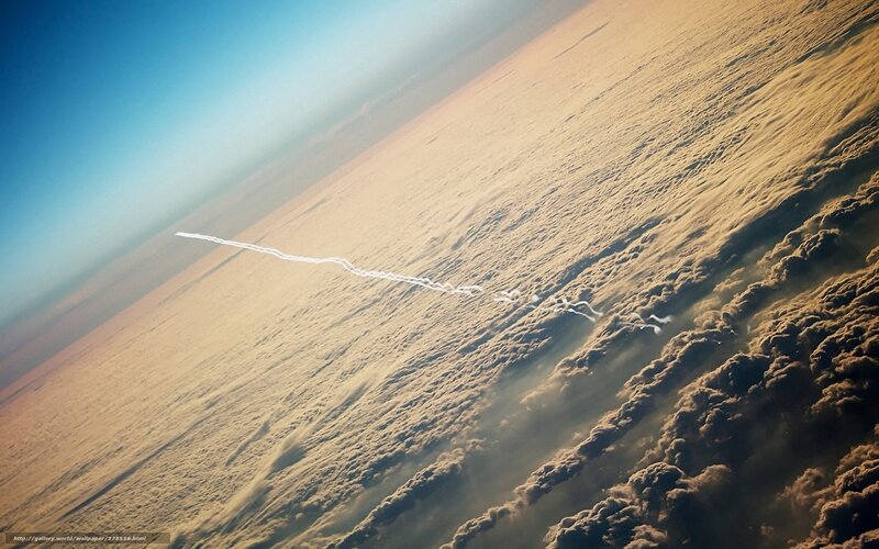 Aircraft Contrail over Clouds