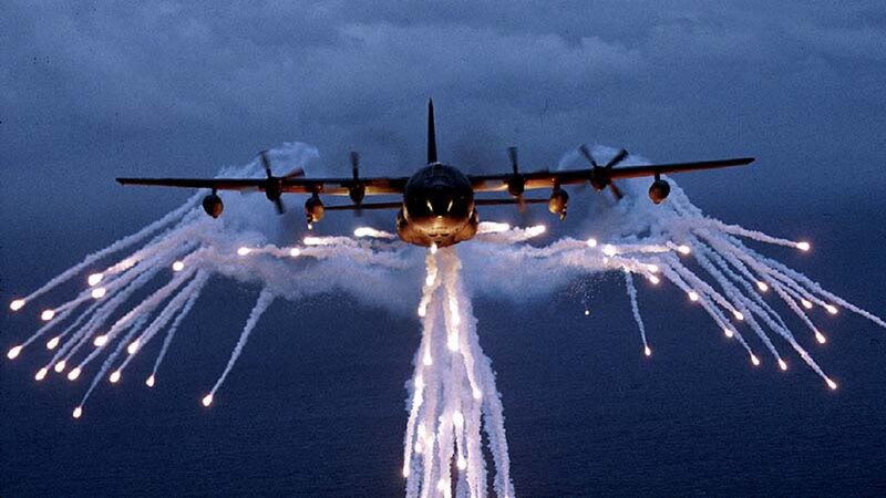 Aircraft Deploying Flares
