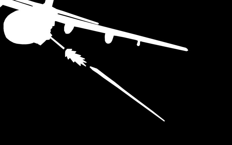 Aircraft Dropping Bomb — White