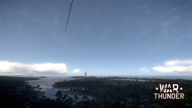 Aircraft Dropping Bombs — Blue, Dramatic