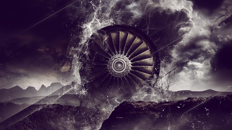 Aircraft Engine Explosion — Black