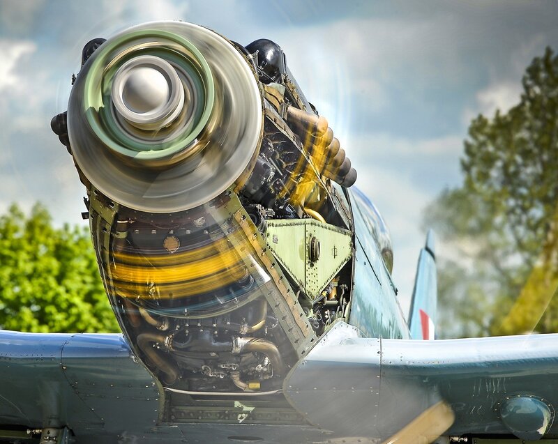 aircraft engine in motion