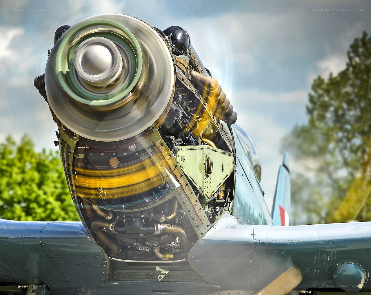 aircraft engine in motion