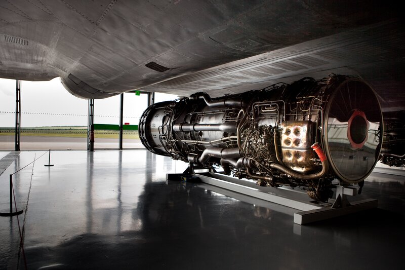 Aircraft Engine on Display — Gray