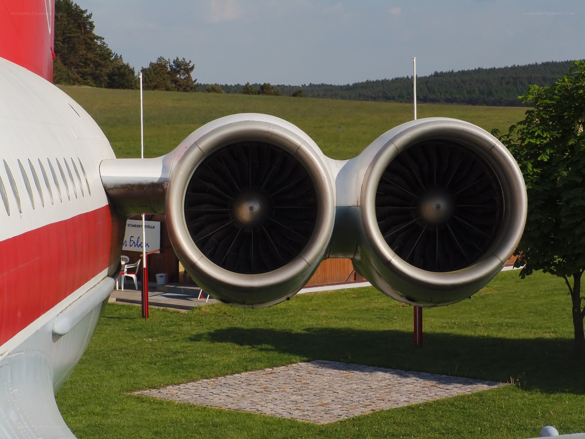 aircraft engines on display