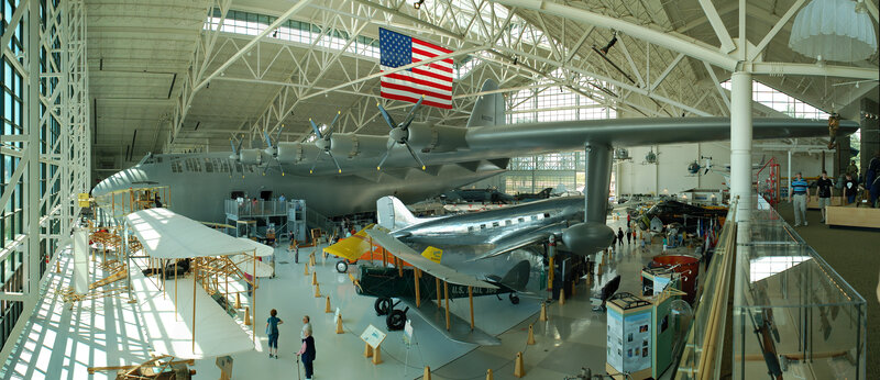 Aircraft exhibit in a museum