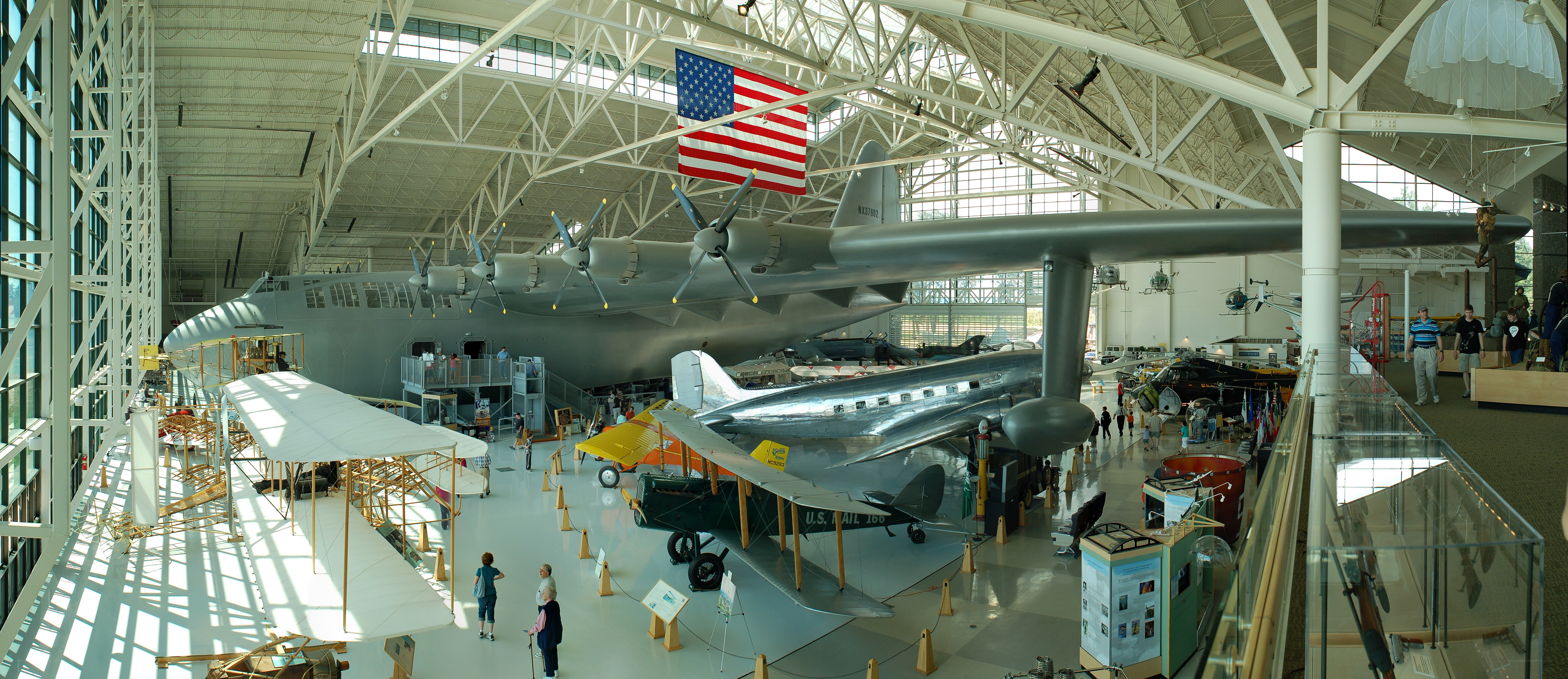 Aircraft exhibit in a museum