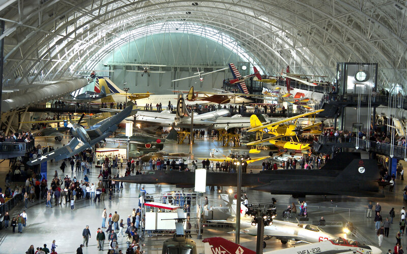 Aircraft exhibit in a museum