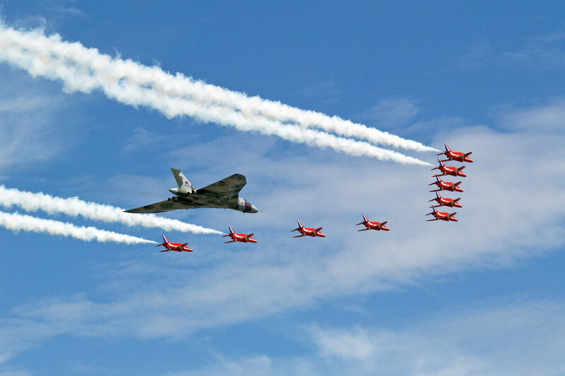Aircraft Flying in Formation — Blue
