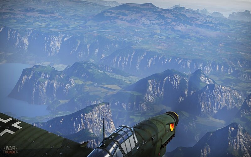Aircraft Flying over Mountains — Green