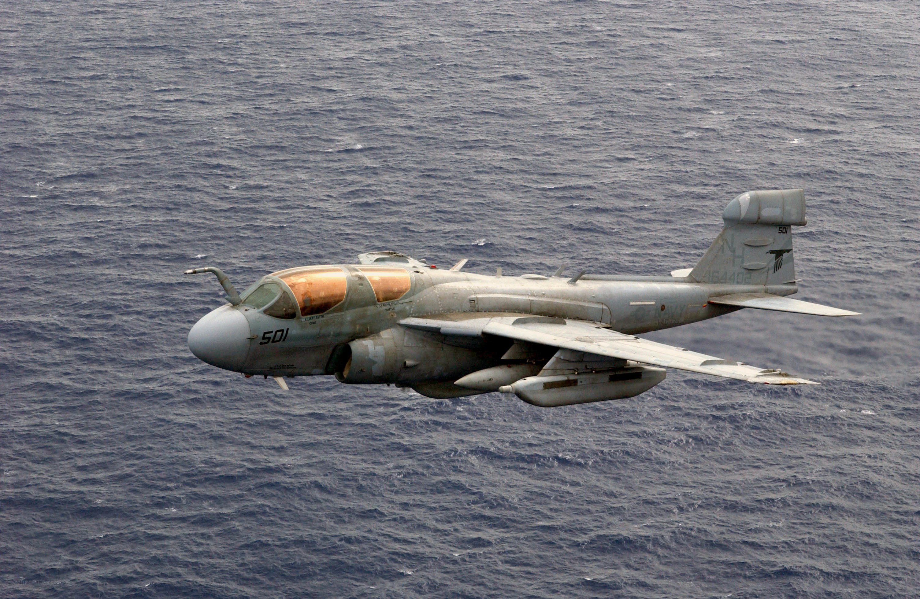 Aircraft flying over the ocean