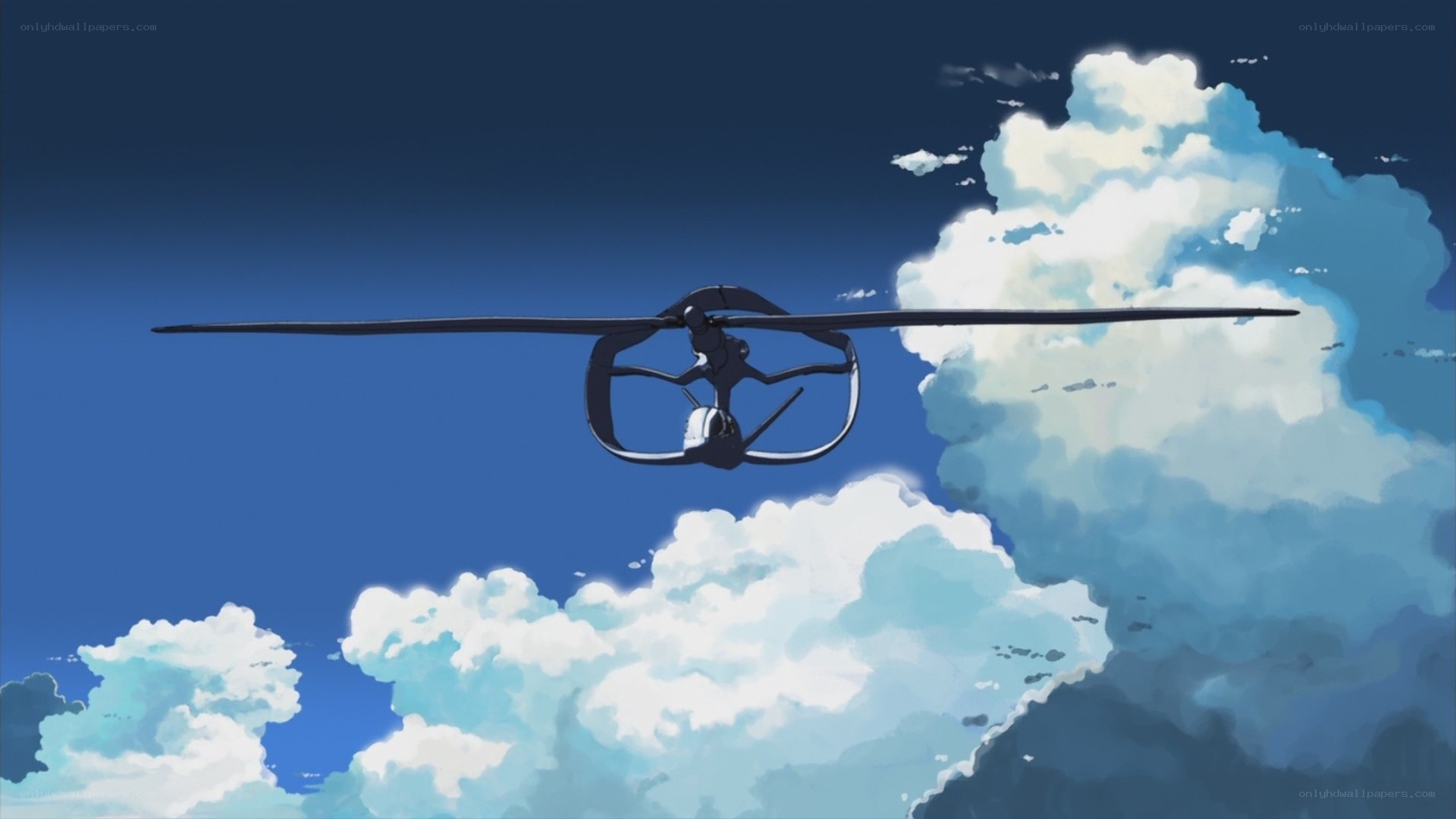 aircraft flying through clouds