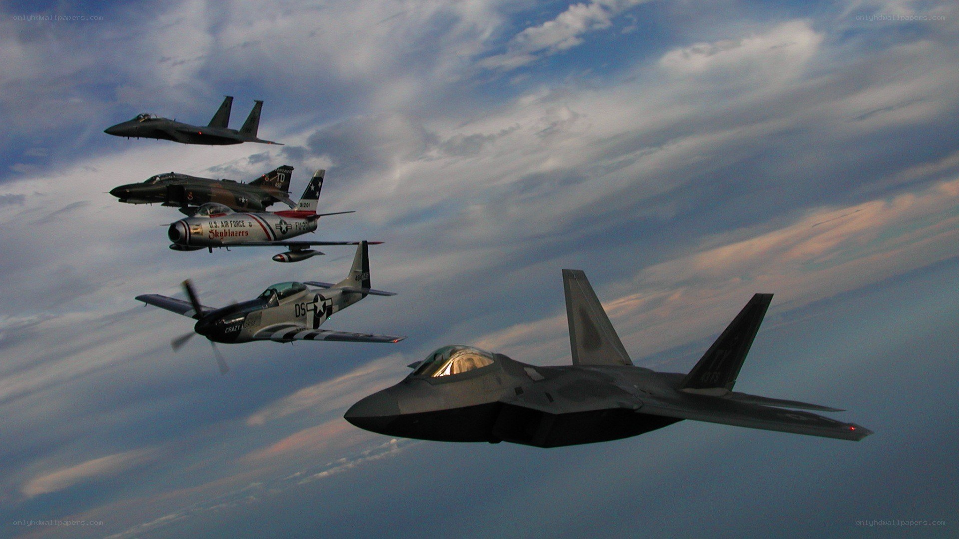 aircraft formation in sky