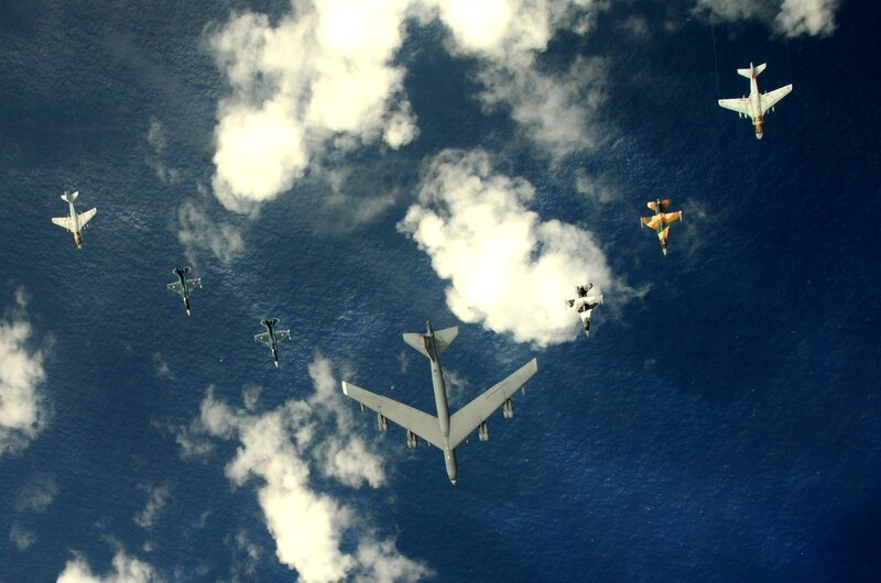 Aircraft Formation over Ocean