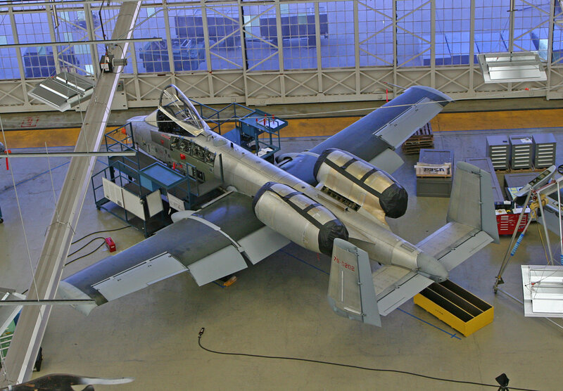 Aircraft in a maintenance hangar