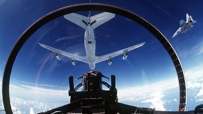 Aircraft in Flight — Blue, Dramatic