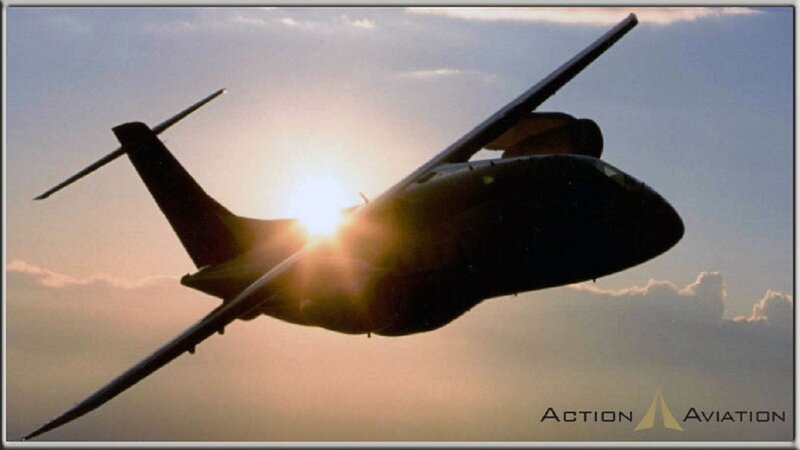 Aircraft in Flight — Blue