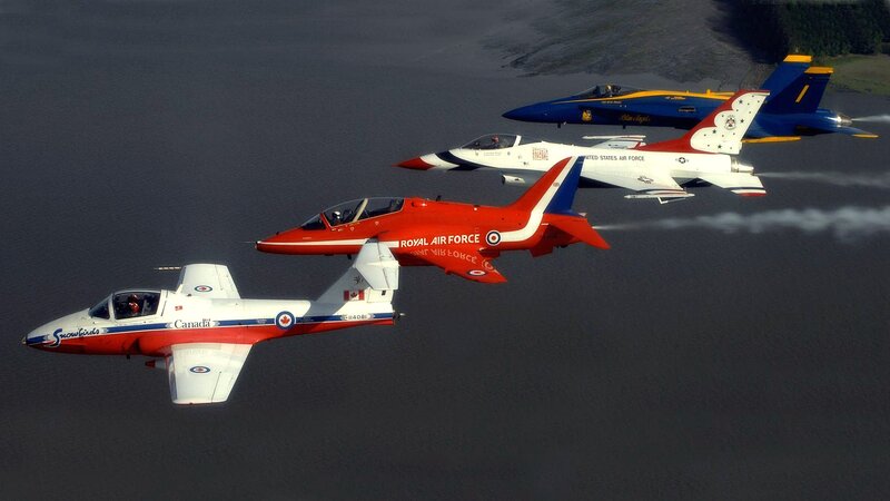 Aircraft in Formation — Red