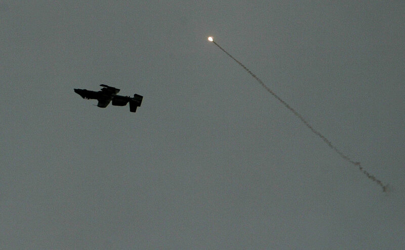 Aircraft launching a flare