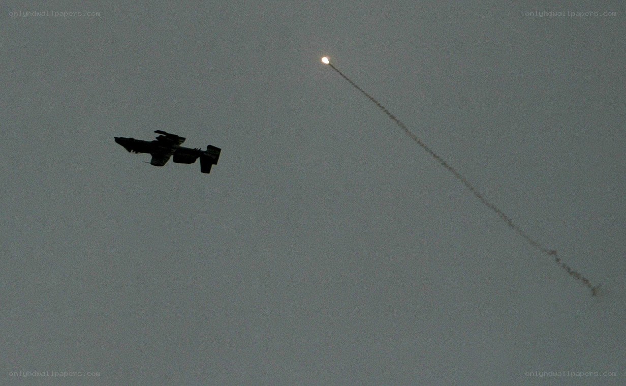 Aircraft launching a flare