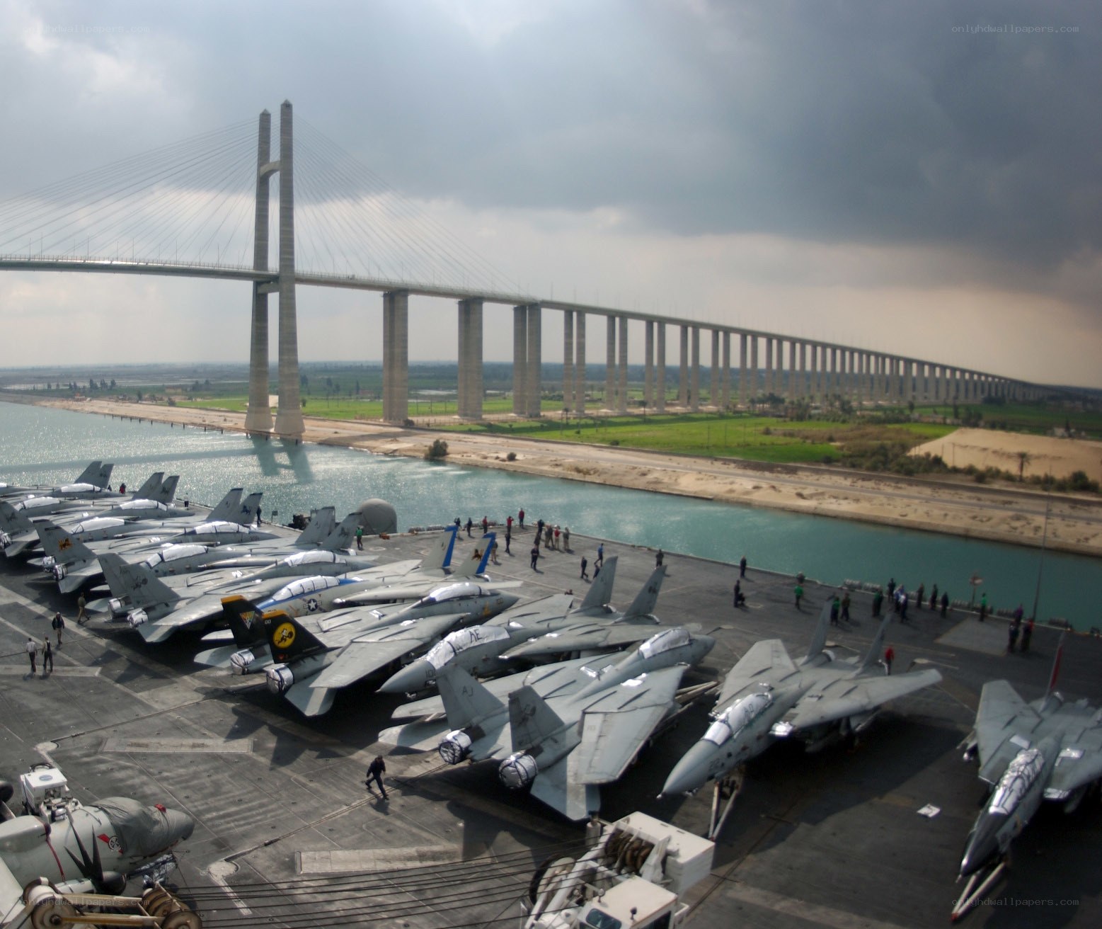 Aircraft on a carrier deck