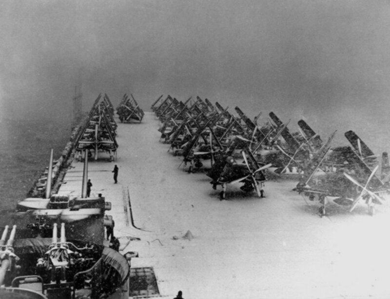 Aircraft on Aircraft Carrier — Black, Dramatic, Photograph, Planes