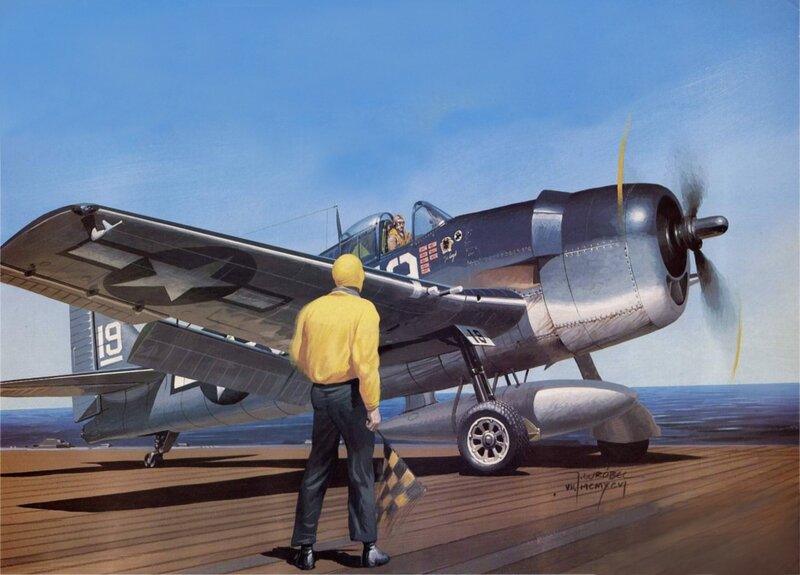 Aircraft on Aircraft Carrier — Blue